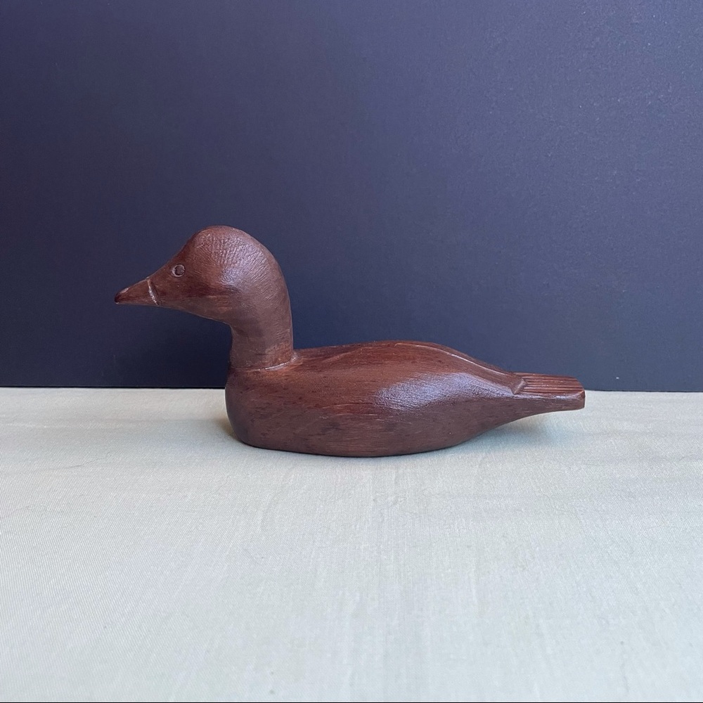 Wood carved handmade duck